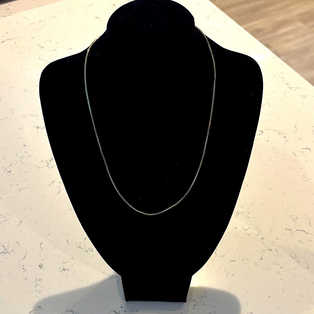 Gold Plated Box Chain Stacking Necklace
